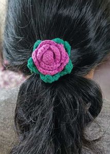 Crochet Flower Hair Tie
