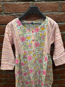 Floral Print Cotton Kurta