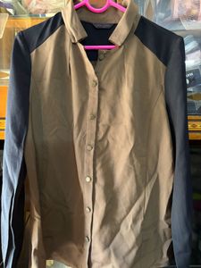 Office wear stylish Block Button-Up Top
