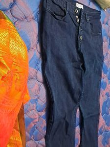 Button-Fly Dark Wash Jeans