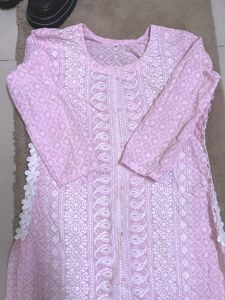 Side Lace Embroidered Kurta