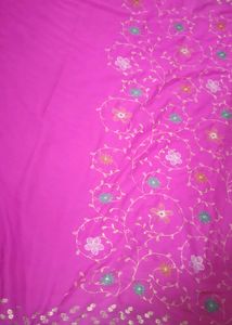 Vibrant Pink Embroidered Sari