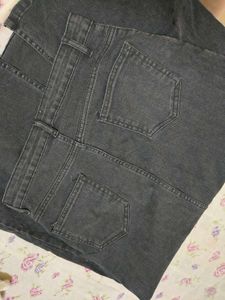 Black Denim Maxi Skirt