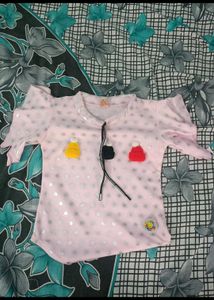 Cute Pink Top &amp; Jeans Set for Girls