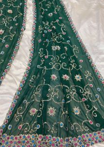 Embroidered Emerald Green Dupatta