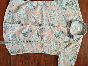 Men's Short Sleeve Leaf Print Shirt