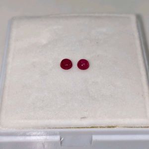 Pair of Round Ruby Gemstones