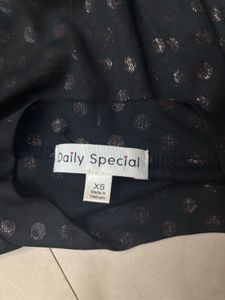 Sheer Black Polka Dot Top