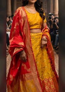 Beautiful Red & Yellow Lehenga Choli