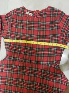 Charming Red Plaid Fit &amp; Flare Dress