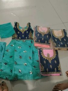 4 colour available Girls' Ethnic Dress with Dupatt