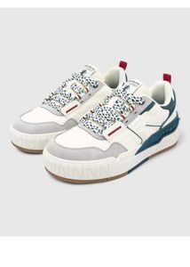 Stylish White &amp; Blue Sneakers