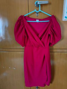 Chic Pink Wrap Dress