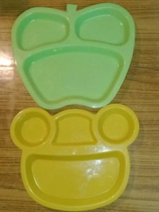 Mickey & Apple Food Plates Set of 2 Combo for Kids