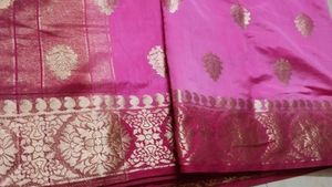 Elegant Pink Banarasi Silk Saree