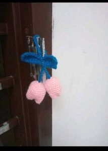 Crochet Cherry Keychain Charm