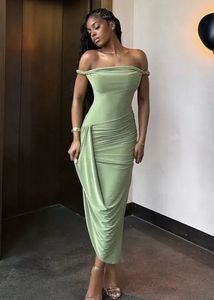 Elegant Ruched Off-Shoulder Maxi Dress