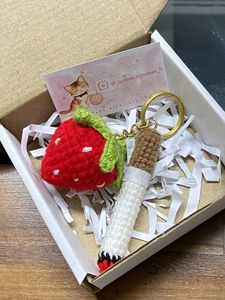 Crochet Strawberry &amp; Cigrette Joint Keychains