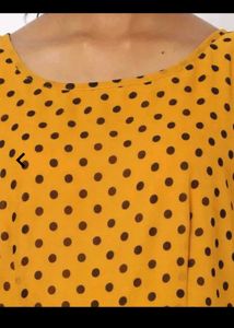Mustard Yellow Polka Dot Maxi Dress