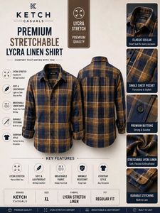 Ketch Casuals Men's Lycra Linen Shirt