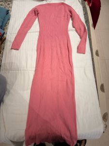 Pink Knit Maxi Dress