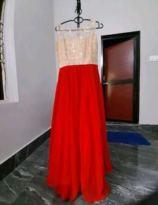 Red Gown (Cancan Attached)