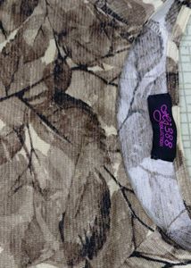 Leaf Print Cold Shoulder Top