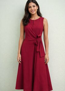 Red Chic Wrap midi Dress