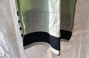 Elegant Black &amp; Pistachio Floral Kurta
