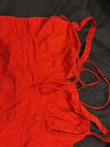 Red Tie-Front Corset Top