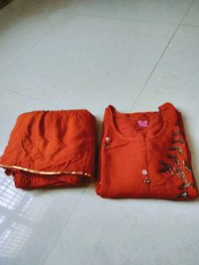 Orange Kurta with Pants sarara