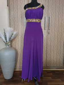 Elegant Purple Embellished Gown