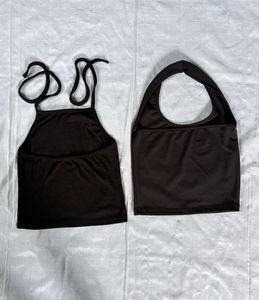 Black Crop Tank Tops Set