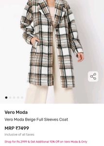 Vero Moda Plaid Coat - Stylish and Warm