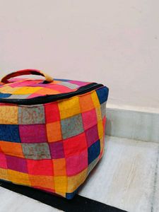 🇳🇿💫🎀Vibrant Patchwork Storage Bag