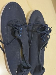 Navy Blue Canvas Sneakers