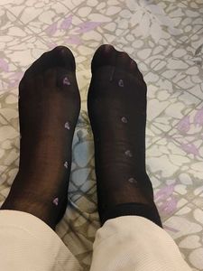 Sheer Black Heart Pattern Tights