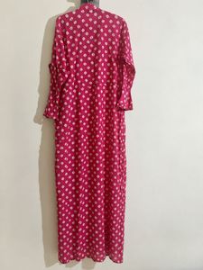 Pink Polka Dot Maxi Kurta