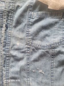 Denim Jacket with Lace Trim