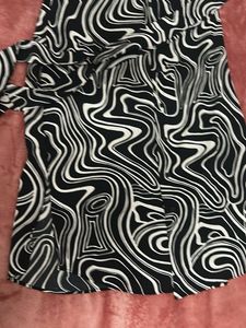 Retro Swirl Print Button-Up Dress