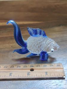 Sculpted Glass Fish Table Home/Office Decor
