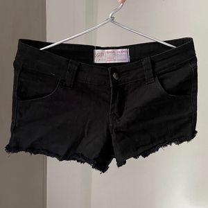 Black Denim Shorts