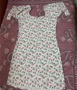 Chic Floral Puff Sleeve Mini Dress