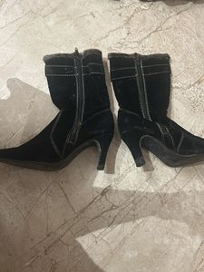 Stylish Black Suede Boots
