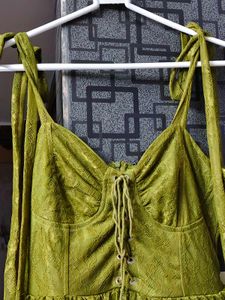 Green Tiered Mini Dress