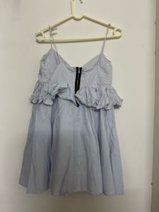 Blue Striped Summer Mini Dress