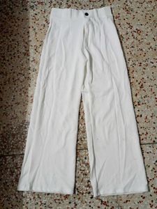 White Wide-Leg Trousers