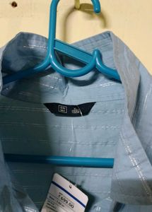 Light Blue Striped Button-Up Shirt
