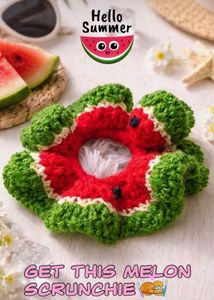 Melon Scrunchie - Summer Accessory