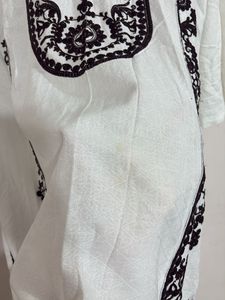 Pakistani Embroidered White Kurta